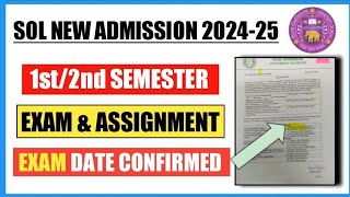 Du Academic Calendar Released 2024 II Sol Exam amp Assessment date Confirm II SOL I REGULAR I NCEWB [upl. by Maice]