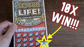 OMG WON ALL 3 SET FOR LIFE 30 SCRATCHERS  10X INSTANT WINNER [upl. by Llenra341]