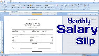 How To Create Salary Slip in Microsoft Excel  Payslip in Excel [upl. by Akirehs242]