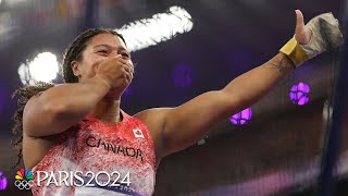 Canadas Rogers USs Echikunwoke top medal podium in women’s hammer  Paris Olympics  NBC Sports [upl. by Nyletak]