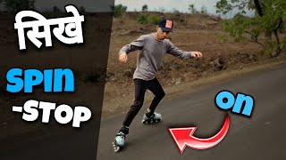 Sikhe Spin Stop On Inline SkateBasic Step For BeginnersSkating Lesson [upl. by Keven]