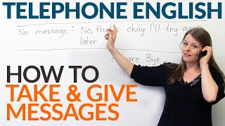 Telephone English How to take or give a message [upl. by Yentterb2]