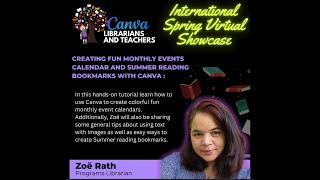 Zoe Rath  Creating A Fun MonthlyEvents Calendar and Summer Reading Bookmarks with Canva [upl. by Horbal]