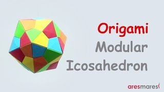 Origami Triangle Edge modules Icosahedron intermediate  modular [upl. by Ahk718]