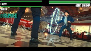 Eggsy and Harry vs Agent Whiskey WITH HEALTHBARS  HD  Kingsman The Golden Circle [upl. by Yelkcub570]