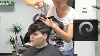 extreme short pixie undercut hair makeover nape buzz cut haircut women by alisha heide [upl. by Ytirehc]