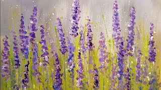 Easy Lavender Painting with Cotton Swabs  Acrylic Tutorial Step by Step for Beginners [upl. by Sclater308]