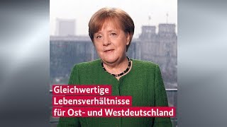 Merkel Unterschiede zwischen Ost und West ausgleichen [upl. by Aldon]