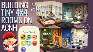 5 TINY ROOMS Designs  Room Sketch Mode  ACNH Speed Build  Animal Crossing Happy Home Paradise [upl. by Saenihp236]