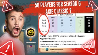 UPDATE FOR AXIE CLASSIC SEASON 6 50 PLAYERS FOR EVERY GUILD [upl. by Krock]