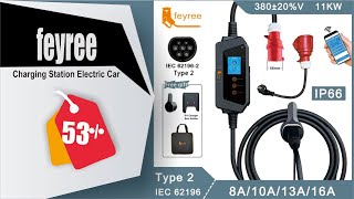 eyree Type2 Cable Portable EV Charger 11KW 16A 3P Car Charger WiFi APP Control EVSE Charging Box [upl. by Leslie]