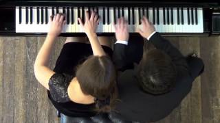 Hungarian Dances No 5 J Brahms  Passepartout Piano Duo [upl. by Boyse948]