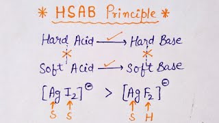 HSAB Principle  Acid Base Chemistry  Pearson Theory [upl. by Gapin]