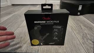 Fender Mustang Micro Plus headphone guitar amp unboxing  overview  demo [upl. by Adamik406]