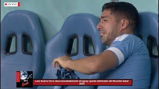 Luis Suárez llora desconsoladamente Uruguay queda eliminado del Mundial Qatar 2022 [upl. by Hallvard834]