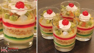 Custard Trifle  Custard Fruit Trifle recipe Jelly Custard  Dessert in Glass [upl. by Narmi336]