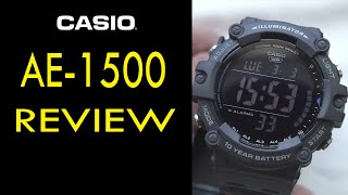 REVIEW Casio AE1500 Negative Display Digital Watch FirstLook Review Budget friendly awesomeness [upl. by Brendis]