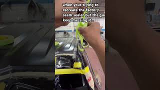 when your trying to recreate factory seam sealer but the gun keep messing it… automobile carbody [upl. by Tori]