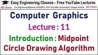 CGMM Video 11  Midpoint Circle Drawing Algorithm Introduction in HindiEnglish [upl. by Dodi]