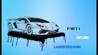 quotDrawing a Lamborghini with Marker  Part 1 Outline Tutorial  Beginners Guidequot [upl. by Nazler]