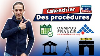 CALENDRIER Démarche Campus France visa étude 2022 2023 Walid PH [upl. by Niwdla]