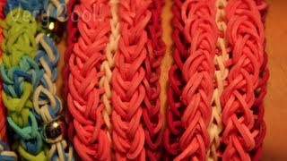 How to Make a pink CUFF rubber band bracelet with Cra Z Loom Rubber Band Maker [upl. by Gabe]