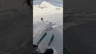 I was in a BAD position for THIS to happen 🤯 avalanche ski skiing freeride pov [upl. by Dilahk]