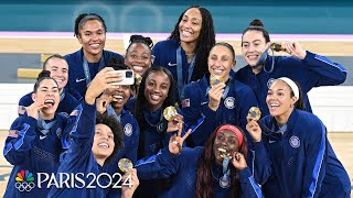 Watch the US womens basketball team get its gold medals after dramatic final  Paris Olympics [upl. by Atiken]