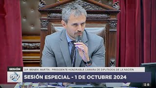 ▶ 1ra Parte 🇦🇷 SESIÓN COMPLETA 1 de octubre de 2024  Diputados Argentina [upl. by Alleroif]