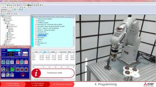 Robot Melfa programming – Lesson 45 Debugging in automatic mode [upl. by Hime701]