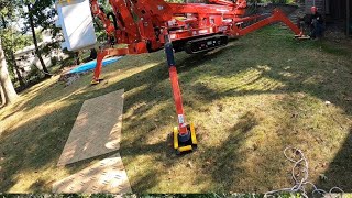 Damage oak removal with a brand new spider lift [upl. by Nadruoj254]