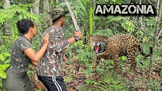 ACAMPAMENTO SELVAGEM o PIOR ACONTECEU de cara com a ONÇA PINTADA Acampando e Pescando na Amazônia [upl. by Acirahs]