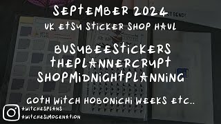 🛍 UK Etsy Goth Witch Planner Stickers Haul ShopMidnightPlanning  ThePlannerCrypt amp BusyBeeStickers🌙 [upl. by Nydia]