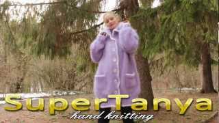 04022013 Lavender hand knitted mohair cardigan coat by SuperTanya [upl. by Milone]