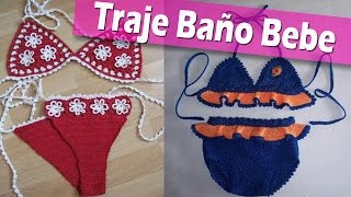 Traje de Baño Para Bebe  Tejidos a Crochet Ganchillo Imagenes [upl. by Enasus]