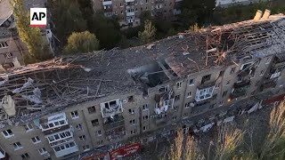 Residential buildings heavily damaged after deadly Russian airstrike in Kramatorsk [upl. by Constantina]