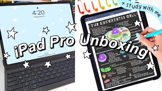 iPad Pro Unboxing amp Accessories  Study With Me [upl. by Melgar]