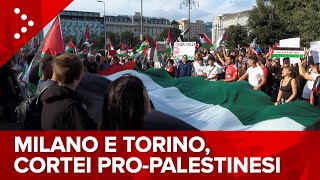 LIVE Manifestazioni proPalestina Le immagini in diretta da Milano e Torino [upl. by Ender]