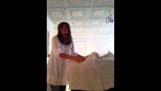 How to Make a Shabby Chic Slipcovered Ottoman [upl. by Godding]