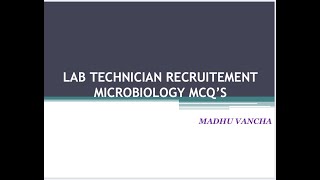 MHSRB TELANGANA LAB TECHNICIAN RECRUITMENT MCQS MICROBIOLOGY MCQS [upl. by Assirahs]