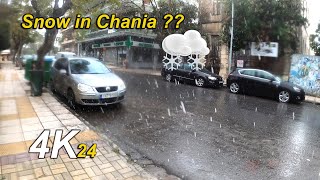 Does it snow Chania   4K Walking Tour [upl. by Larena]