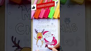 Christmas coloring  Cartoon Santa and Rudolf coloring sheet shorts coloringvideo coloringpages [upl. by Farnsworth]