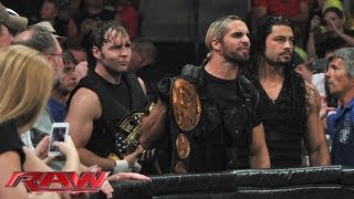 The Shield charges the ring after Randy Orton declares he will be WWE Champion Raw August 5 2013 [upl. by Melville]