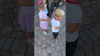 Children are watching a fisherman at the seaside Baby reaction Video kids babydaniel cutebabies [upl. by Claudio]