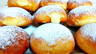 Farina uova e latte SENZA FRITTURA ‼Non mi stanco di cucinarli BOMBOLONI alla crema pasticcera‼ [upl. by Dowling]