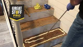 Installing Stair Treads with Great Stuff™ Pro Construction Adhesive [upl. by Noraf]