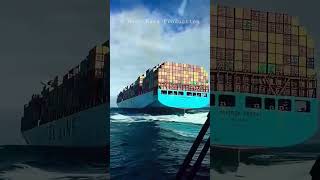 shorts shortvideo ship container Maersk Sealand Container Ship Deep Ocean Strong Waves [upl. by Hnirt]