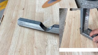 How to make square tubing miter joint DIY Welding metal tube corner joint [upl. by Attenweiler]