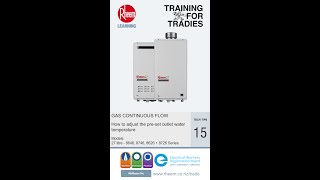 TechTips  Temperature Adjustment for Rheem 27 Gas Continuous Flow Models [upl. by Tarabar]