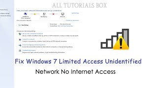 Fix Windows 7 Limited Access Unidentified Network No Internet Access [upl. by Moulton]